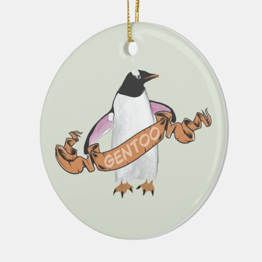 Gentoo penguin keramisch ornament (Links)