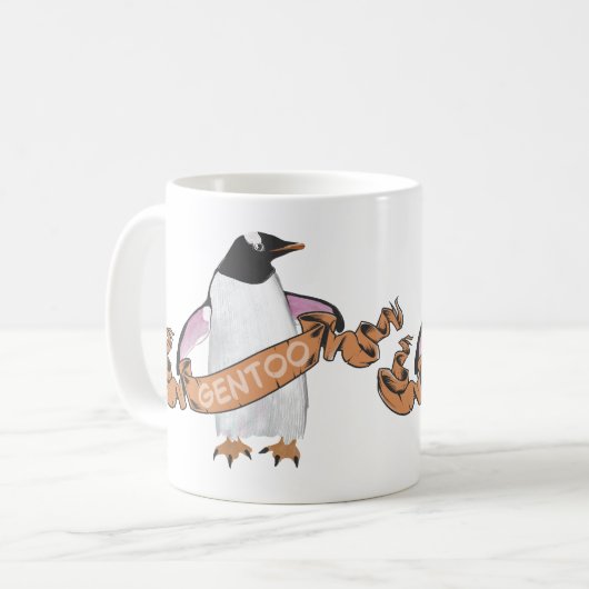 Gentoo penguin koffiemok (Voorkant links)