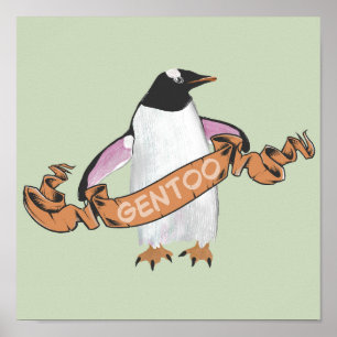 Gentoo penguin poster