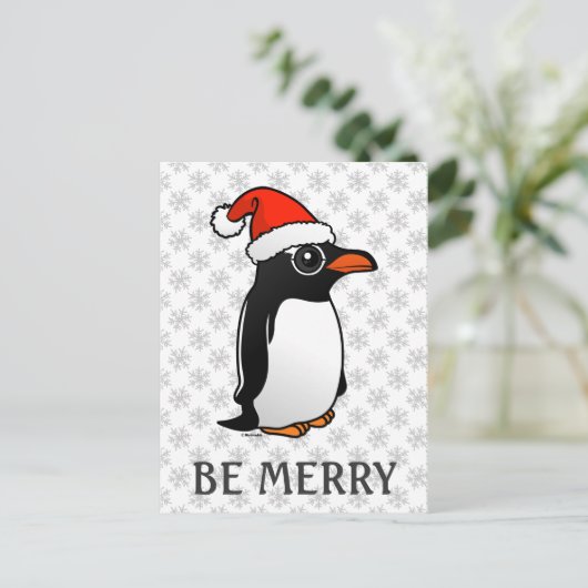Gentoo Penguin Santa Feestdagenkaart (Staand voorkant)