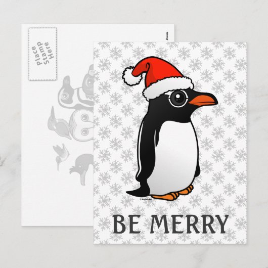 Gentoo Penguin Santa Feestdagenkaart (Voorkant / Achterkant)