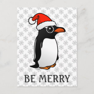 Gentoo Penguin Santa Feestdagenkaart