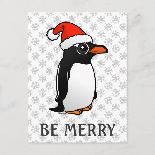 Gentoo Penguin Santa Feestdagenkaart (Voorkant)