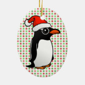 Gentoo Penguin Santa Keramisch Ornament (Achterkant)