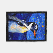Gentoo Penguin Starry Night Painting Men Women Kid Fleece Deken (Voorkant (Horizontaal))