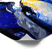 Gentoo Penguin Starry Night Painting Men Women Kid Poster (Hoek)