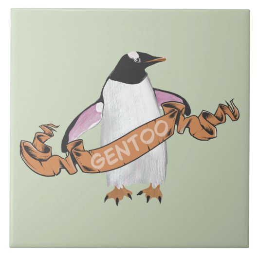 Gentoo penguin tegeltje (Voorkant)