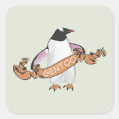 Gentoo penguin vierkante sticker (Voorkant)