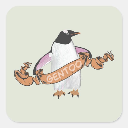Gentoo penguin vierkante sticker (Voorkant)