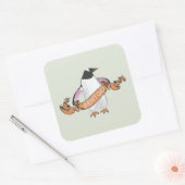 Gentoo penguin vierkante sticker (Envelop)