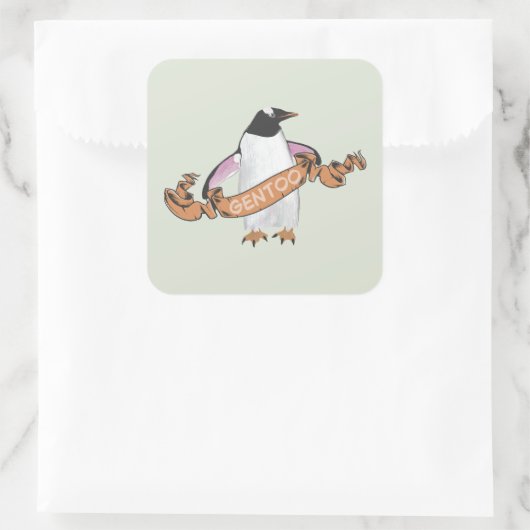 Gentoo penguin vierkante sticker (Tas)