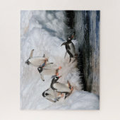 Gentoo Penguins pompen in water op Antarctica Legpuzzel (Verticaal)