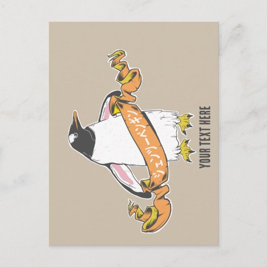 Gentoo pinguïn Japans schrijven Kanji Briefkaart (Voorkant)