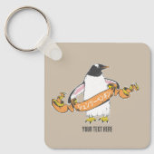 Gentoo pinguïn Japans schrijven Kanji Sleutelhanger (Voorkant)