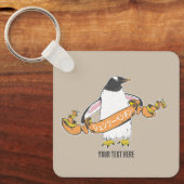 Gentoo pinguïn Japans schrijven Kanji Sleutelhanger (Voorkant)