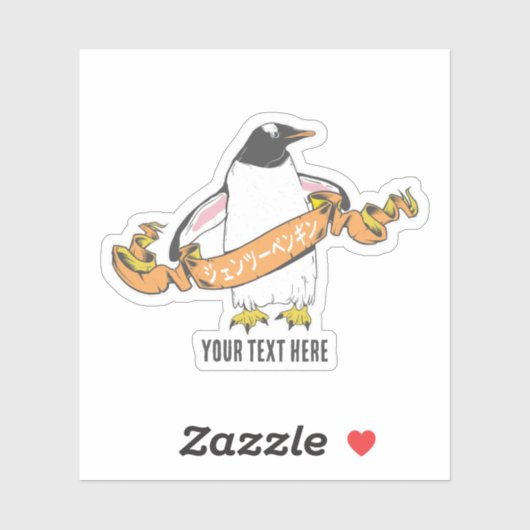 Gentoo pinguïn Japans schrijven Kanji Sticker (Vel)