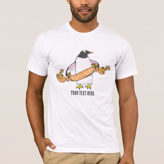 Gentoo pinguïn Japans schrijven Kanji T-shirt (Voorkant)