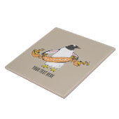 Gentoo pinguïn Japans schrijven Kanji Tegeltje (Zijkant)