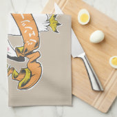 Gentoo pinguïn Japans schrijven Kanji Theedoek (Quarter Fold)