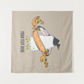 Gentoo pinguïn Japans schrijven Kanji Wandkleed (Voorkant (horizontaal))