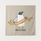 Gentoo pinguïn Japans schrijven Kanji Wandkleed (Voorkant)