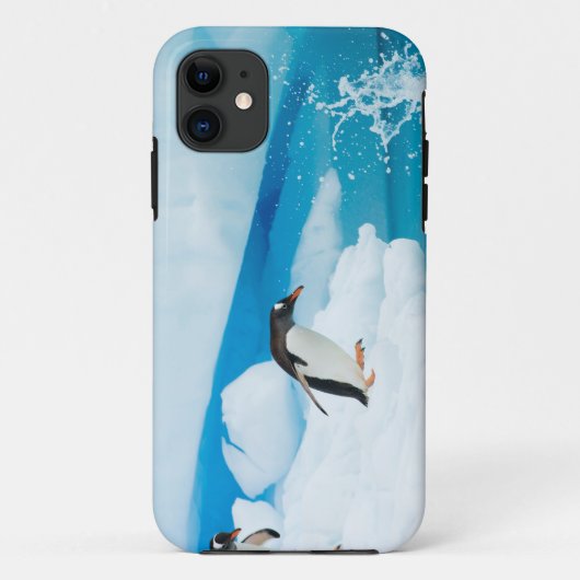 Gentoo-pinguïn, Pygoscelis Papua, springt eraf Case-Mate iPhone Case (Achterkant)