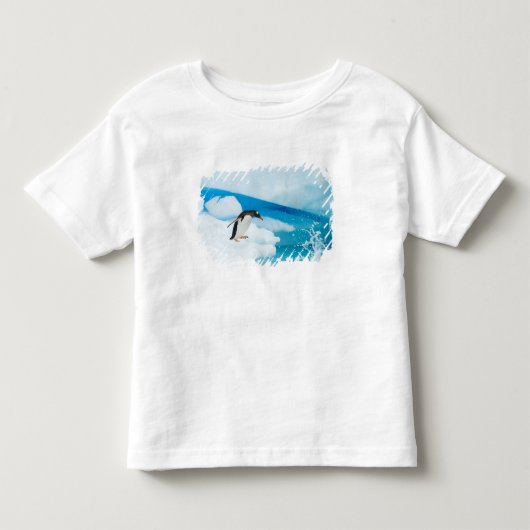 gentoo-pinguïn, Pygoscelis Papua, springt eraf Kinder Shirts (Voorkant)