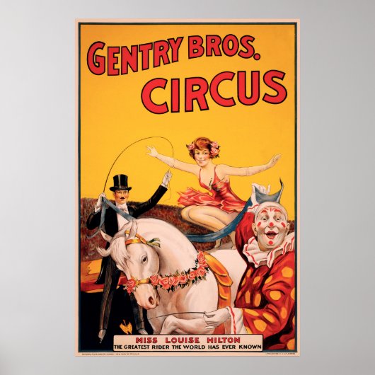 Gentry Bros. Circus Poster (Voorkant)