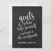 Gents Bathroom Basket Betaalbaar Chalkboard Kaart (Voorkant)
