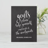 Gents Bathroom Basket Betaalbaar Chalkboard Kaart (Staand voorkant)