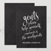 Gents Bathroom Basket Betaalbaar Chalkboard Kaart (Voorkant / Achterkant)