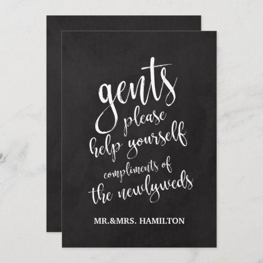 Gents Bathroom Basket Betaalbaar Chalkboard Kaart (Voorkant / Achterkant)