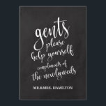 Gents Bathroom Basket Betaalbaar Chalkboard Kaart<br><div class="desc">Een elegant teken van de snijrand bruiloft, kenmerkt de tekst "Genten gelieve te helpen zich aanvult van de newlyweds"in een uitgewalste manuscriptdoopvont, voegt de borsteltextuur een spontaan en playful gevoel toe. De achtergrondkleur kan aan uw behoeften en voorkeuren worden aangepast. Neem contact met mij op als u een speciaal verzoek...</div>