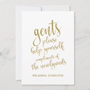 Gents Bathroom Basket Gold-betaalbaar bruiloft