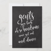 Gents Bathroom Betaalbaar Chalkboard Weddenschap Kaart (Voorkant)