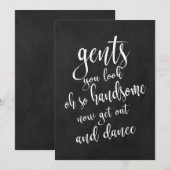 Gents Bathroom Betaalbaar Chalkboard Weddenschap Kaart (Voorkant / Achterkant)