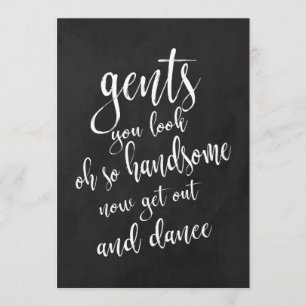 Gents Bathroom Betaalbaar Chalkboard Weddenschap Kaart