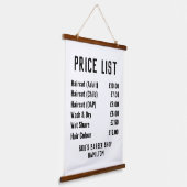 Gents Hairdresser Price List Hanging Tapestry Hangend Wandkleed (Gebogen)