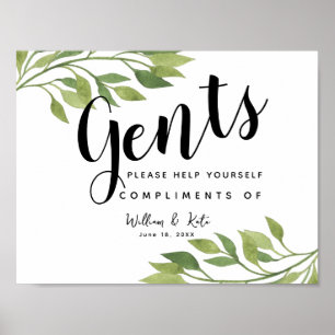 Gents rec-bord - toiletartikelen land groen poster