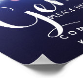 Gents rec-bord - toiletmandje NAVY-lichten Poster (Hoek)