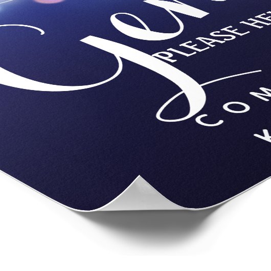 Gents rec-bord - toiletmandje NAVY-lichten Poster (Hoek)