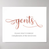 Gents roos gold badkamermandje Weddenschap Poster (Voorkant)