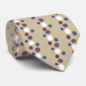 Gents Spot Print Stropdas White, Sand, Blauwgroen, (Opgerold)