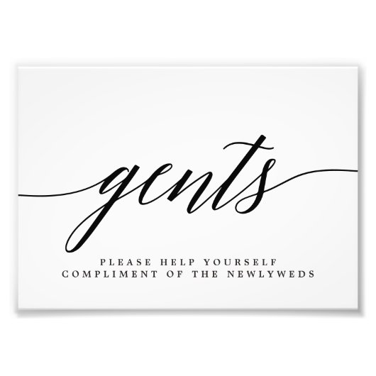 Gents Weddenschap Bathroom Sign EDITABLE KLOR MSC Foto Afdruk (Voorkant)