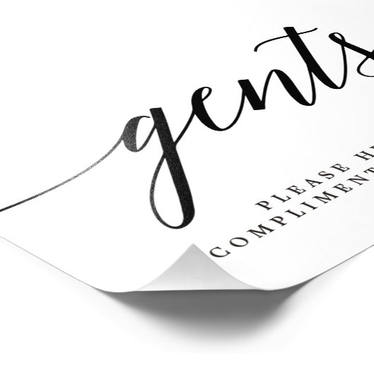 Gents Weddenschap Bathroom Sign EDITABLE KLOR MSC Foto Afdruk (Hoek)