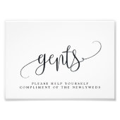 Gents Weddenschap Bathroom Sign Kies jouw grootte Foto Afdruk (Voorkant)