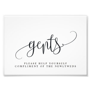 Gents Weddenschap Bathroom Sign Kies jouw grootte Foto Afdruk