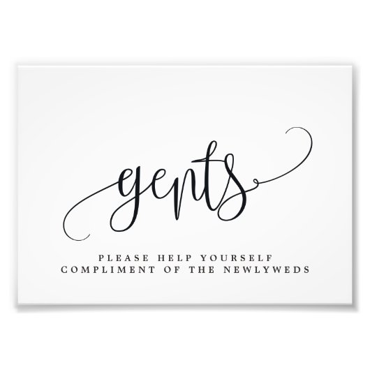 Gents Weddenschap Bathroom Sign Kies jouw grootte Foto Afdruk (Voorkant)