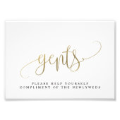 Gents Weddenschap Bathroom Sign Kies jouw grootte Foto Afdruk (Voorkant)