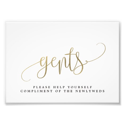 Gents Weddenschap Bathroom Sign Kies jouw grootte Foto Afdruk (Voorkant)